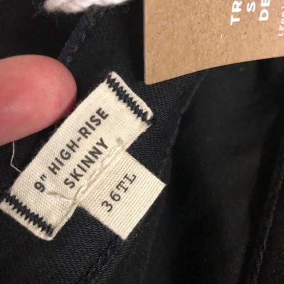 Madewell Taller 9" Mid Rise Skinny Jeans Lunar Wash Black Sz. 36TL NEW - Picture 8 of 12